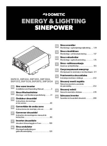Dometic Group Wechselrichter SinePower DSP 2012 2000W 12 V/DC - 230 V/AC inkl. Fernbedienung von Dometic Group