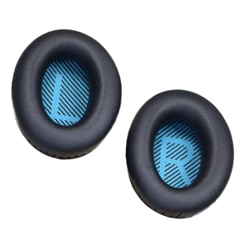 Ersatz Ohrpolster for Bose QC35 QC35 Ii, Professionelle Ersatz-Ohrpolster Around-Ear Kopfhörer Ohrpolster Kompatibel Mit Bose Quiet Komfort 15 QC15 QC25 QC35 Ae2 Ae2i Ae2w Kopfhörer 1Paar Schwarz/Blau von Domicubes