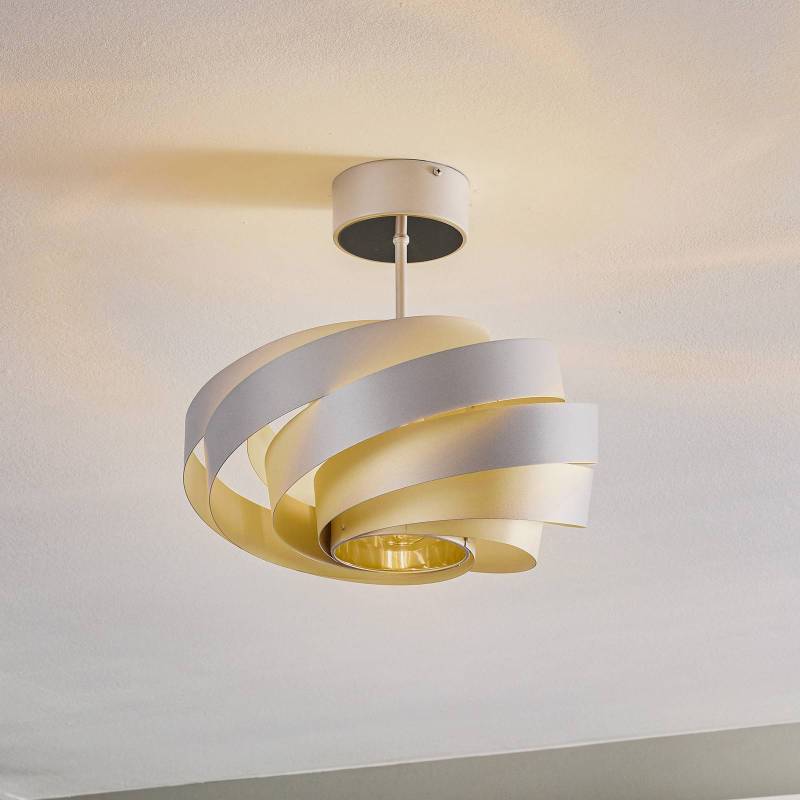 Deckenleuchte Vento, aluminiumfarben, Ø 40 cm, Metall von Euluna