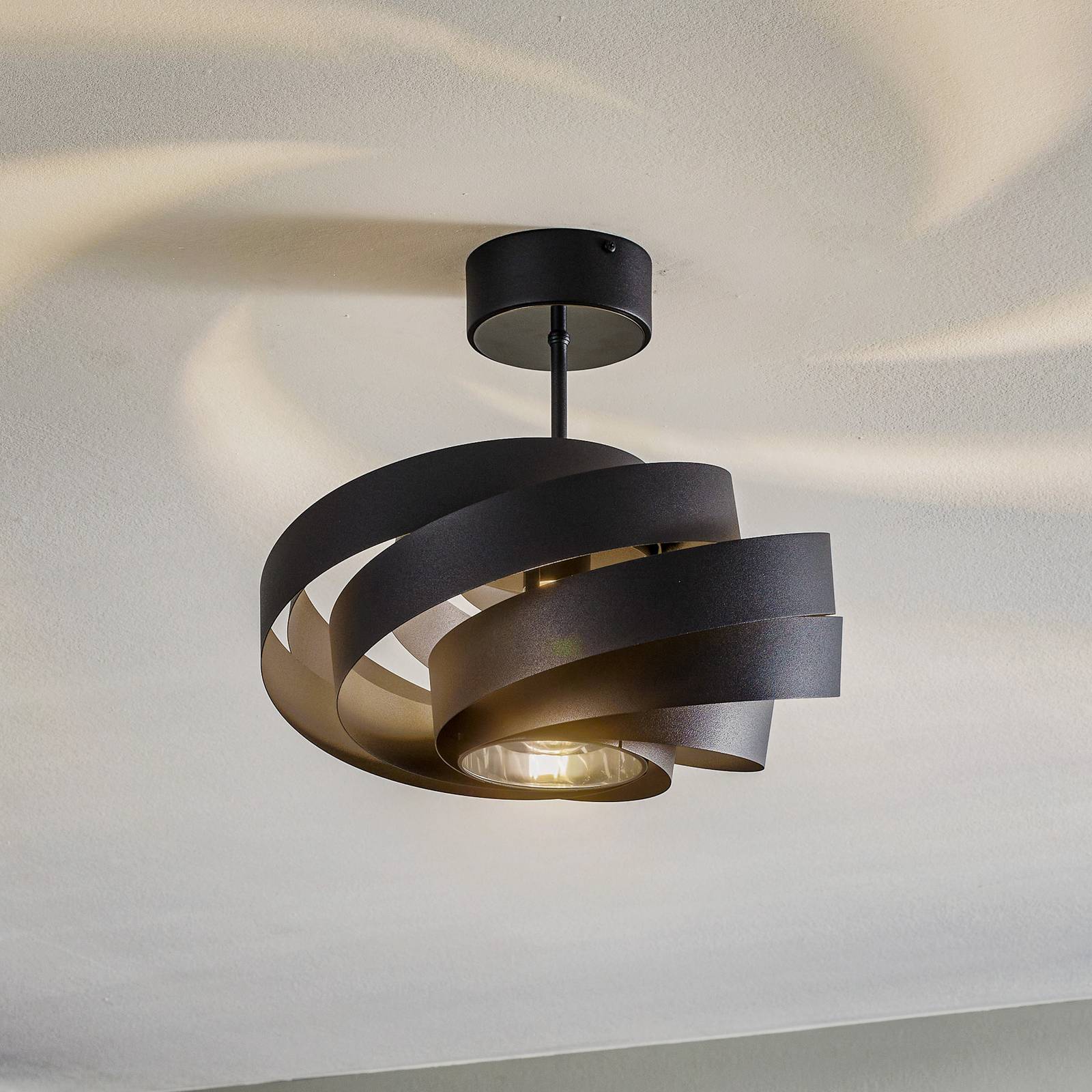 Deckenleuchte Vento, schwarz, Ø 40 cm, Metall, E27 Deckenleuchte Vento, schwarz, Ø 40 cm, Metall, E27 von Domiluce