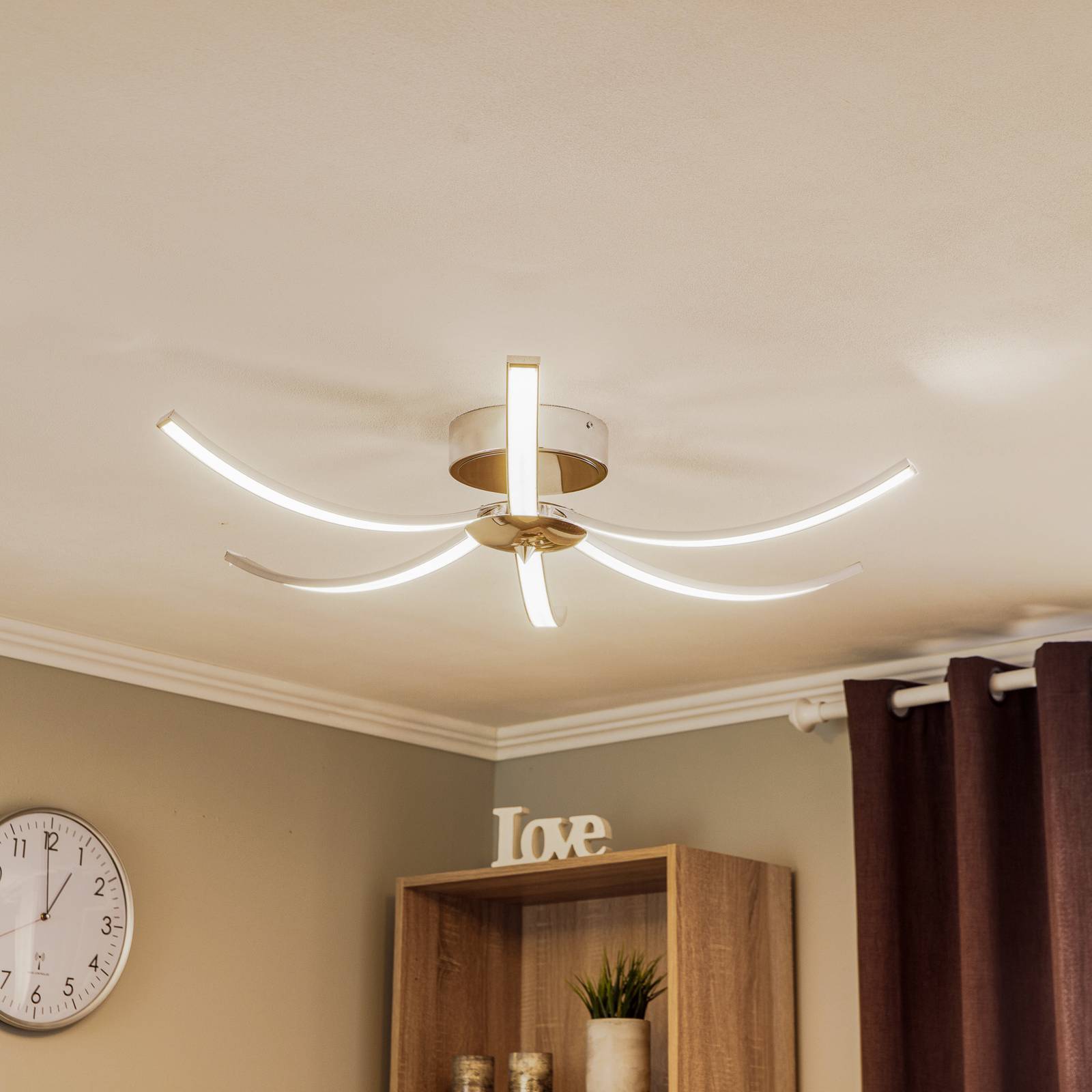 LED-Deckenleuchte Umbra 6-flammig 91cm chrom LED-Deckenleuchte Umbra 6-flammig 91cm chrom von Domiluce