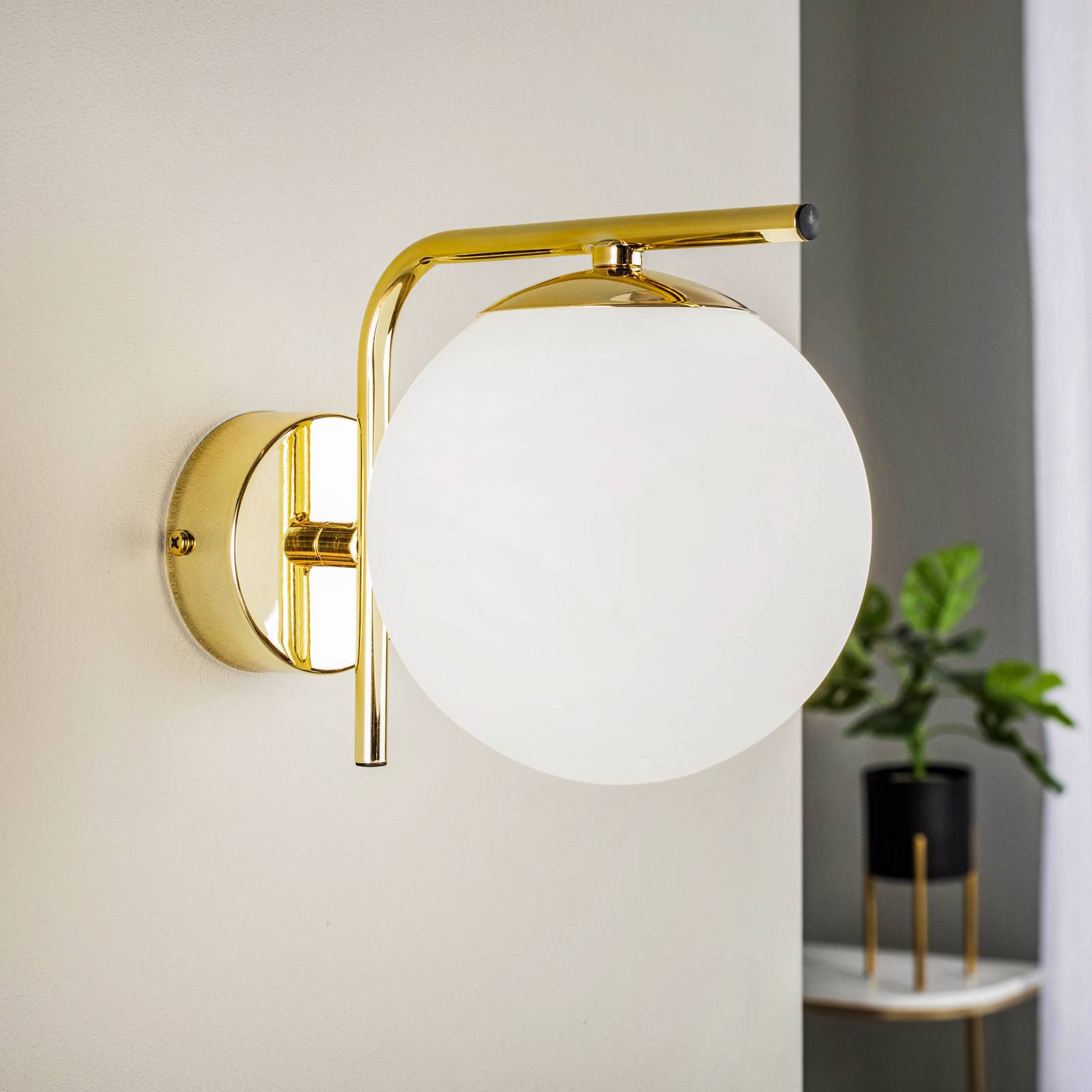 Wandlampe Aurora, einflammig, gold von Domiluce