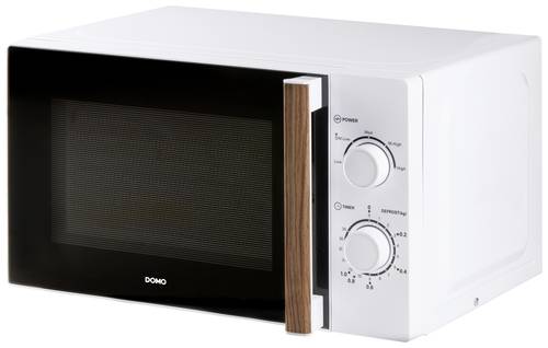 DOMO DO2720 Mikrowelle Weiß, Holz 700W Timerfunktion von Domo