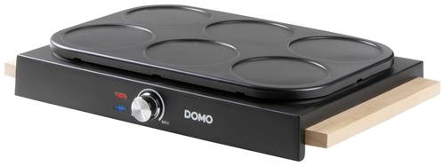DOMO DO8717P Pancake-Platten Antihaftbeschichtung, Kontrollleuchte Schwarz von Domo