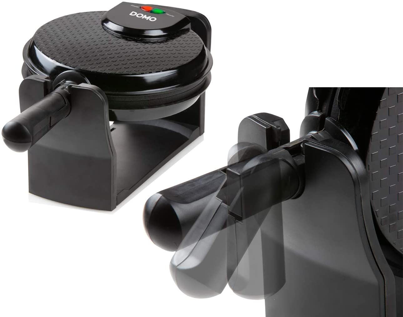 DOMO DO9223W Waffeleisen Antihaftbeschichtung, Kontrollleuchte Schwarz, 1000 W (DO9223W) von Domo