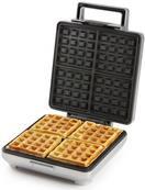 DOMO DO9250W Waffeleisen Antihaftbeschichtung, Kontrollleuchte, klappbar Silber (DO9250W) von Domo