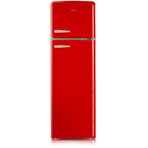 DOMO DO982RKB Stand Kühl-Gefrierkombination, 55cm breit, 246l, rot von Domo