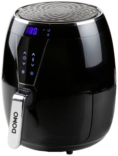 DOMO XL 4L Heißluft-Fritteuse 1500W Überhitzungsschutz, Cool-Touch-Gehäuse, mit Display Schwarz von Domo