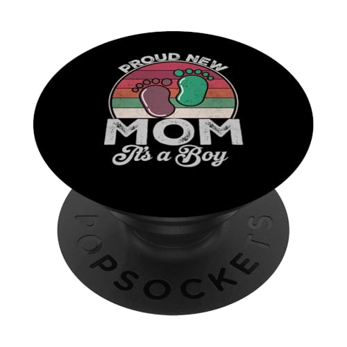 Proud New Mom It's A Boy Muttertag To Be Geschenke zum ersten Mal PopSockets Klebender PopGrip Proud New Mom It's A Boy Muttertag To Be Geschenke zum ersten Mal PopSockets Klebender PopGrip von Don't Make Me Angry Matching Family Tie Dye