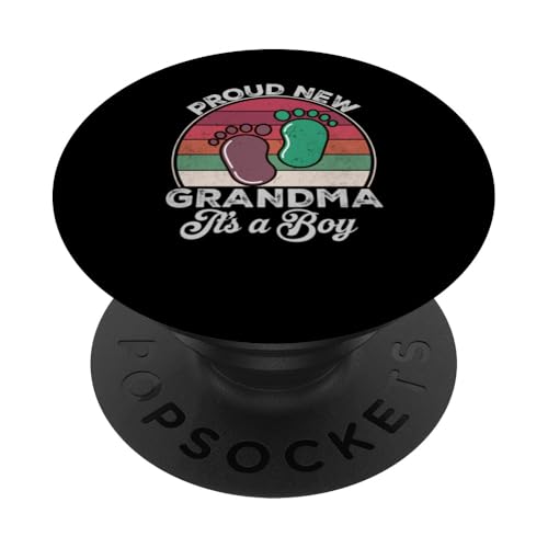 Stolze neue Oma It's A Boy Mothers To Be Geschenke zum ersten Mal PopSockets Klebender PopGrip Stolze neue Oma It's A Boy Mothers To Be Geschenke zum ersten Mal PopSockets Klebender PopGrip von Don't Make Me Angry Matching Family Tie Dye