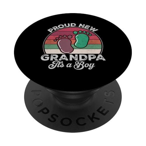 Stolzer neuer Opa Es ist ein Junge, Opa, der zum ersten Mal Geschenke sein soll PopSockets Klebender PopGrip Stolzer neuer Opa Es ist ein Junge, Opa, der zum ersten Mal Geschenke sein soll PopSockets Klebender PopGrip von Don't Make Me Angry Matching Family Tie Dye