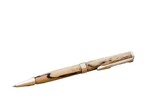 Donegal Pens edler handgefertigter Kugelschreiber aus Buchenholz mit Stockflecken, in Geschenketui, mit 24kt vergoldete Metallteile von Donegal Pens