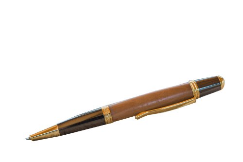 Kugelschreiber"Sierra Elegant Gold", handgefertigt aus Pflaumenholz, von Donegal Pens von Donegal Pens
