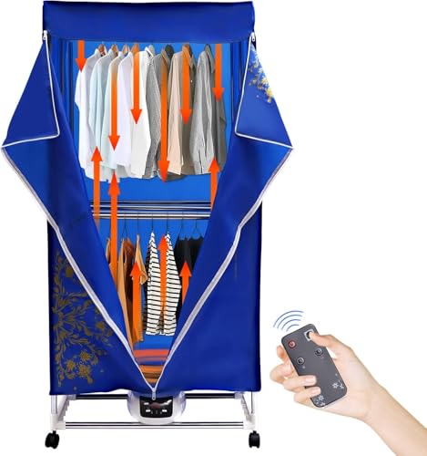 Donened - Elektrisch Wäschetrockner, 1500W Kleiderschrank Warmlufttrockner, Trocknermaschine mit Fernbedienung, Drei Windgeschwindigkeiten, 70.5 x 47.5 x 147cm Donened - Elektrisch Wäschetrockner, 1500W Kleiderschrank Warmlufttrockner, Trocknermaschine mit Fernbedienung, Drei Windgeschwindigkeiten, 70.5 x 47.5 x 147cm von Donened