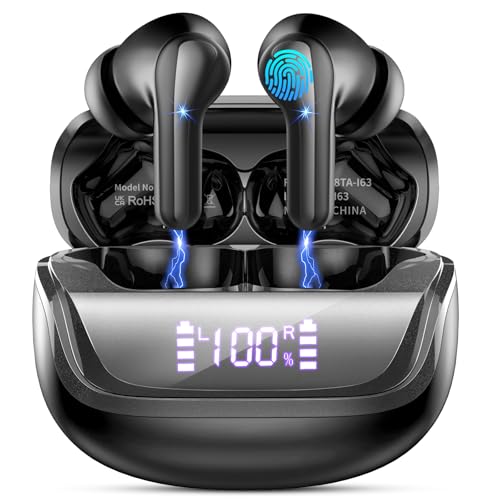 Donerton Bluetooth Kopfhörer, Bluetooth 5.4 Stereo HiFi Kopfhörer mit 4 HD Mic, Wireless Kopfhörer 45 Stunden LED Display, in Ear Kopfhörer Bluetooth-99 von Donerton