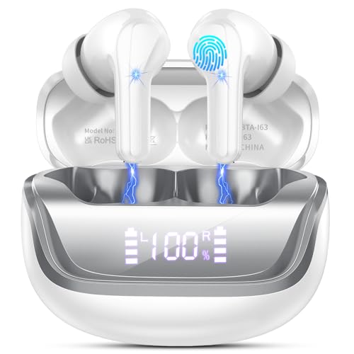 Bluetooth Kopfhörer, Kopfhörer Kabellos Bluetooth 5.4, In Ear Kopfhörer mit 4 ENC Noise Cancelling Mic, Kabellose Kopfhörer 40 Std Spielzeit Tiefer Bass, IP7 Wasserdicht Ohrhörer mit USBC LED-Anzeige von Donerton