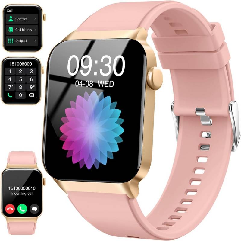 Donerton Herren's und Damen's Telefonfunktion IP68 Wasserdicht Fitness-Tracker Smartwatch (1,85 Zoll, Android/iOS), mit 112+ Sportmodi Puls-Schlaf-Monitor Schrittzähler Activity Tracker von Donerton