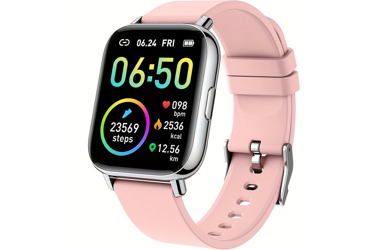 Donerton für Herren und Damen, Schrittzähler, Touchscreen Smartwatch (1.69 Zoll, Andriod iOS), mit Schlafüberwachung, Nachrichtenbenachrichtigung, Aktivitäts-Tracker von Donerton