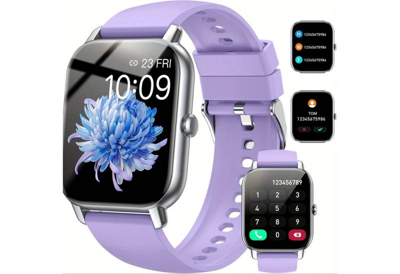 Donerton für Männer & Frauen Smartwatch (1.83 cm, Andriod iOS), mit Schlafverfolgung Fitnesschrittzähler Nachrichten-Erinnerungsalarme von Donerton