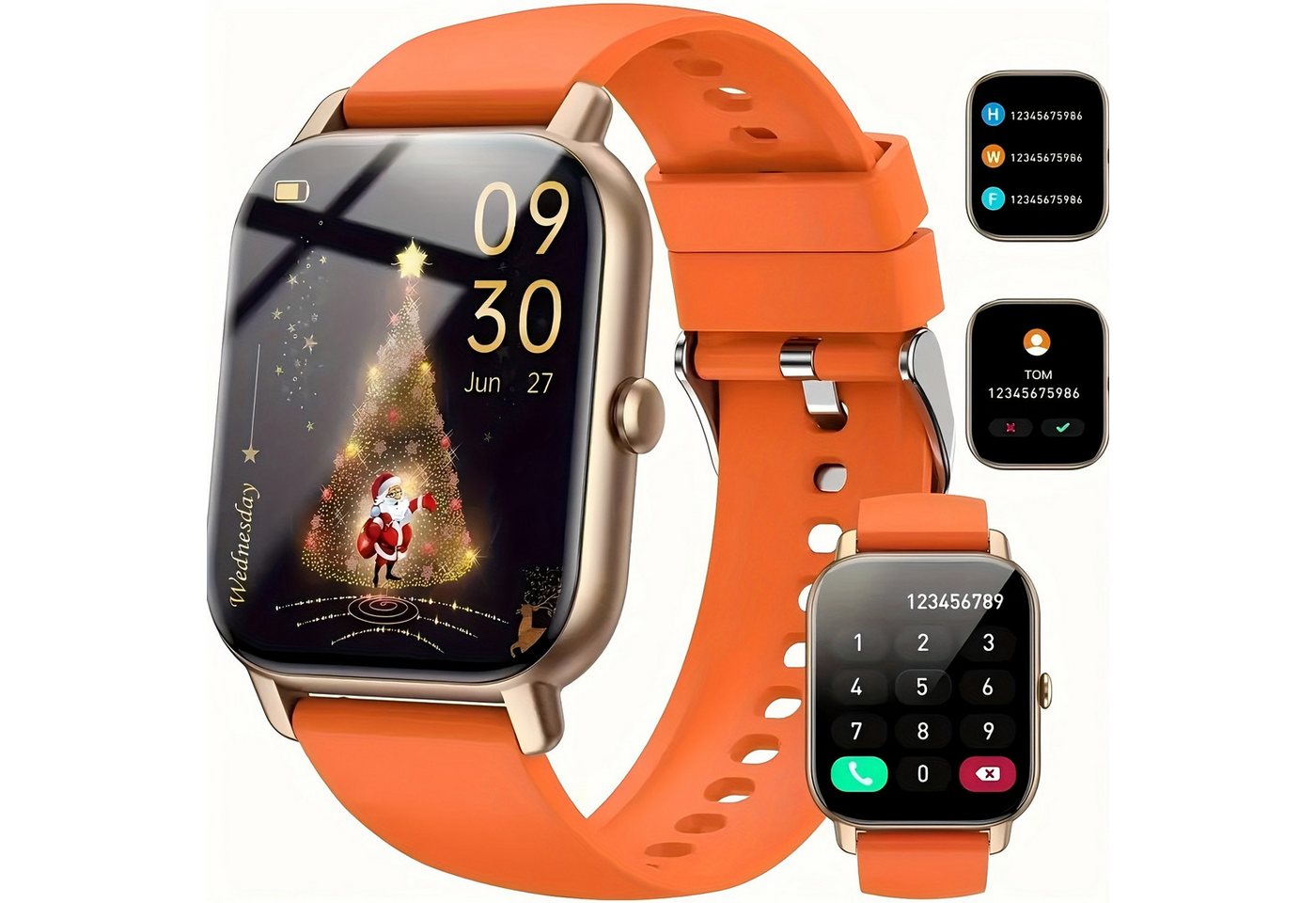 Donerton für Männer & Frauen Smartwatch (1.83 cm, Andriod iOS), mit Schlafverfolgung Fitnesschrittzähler Nachrichten-Erinnerungsalarme von Donerton