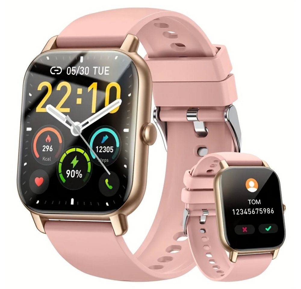 Donerton für Männer & Frauen Smartwatch (1.83 cm, Andriod iOS), mit Schlafverfolgung Fitnesschrittzähler Nachrichten-Erinnerungsalarme von Donerton