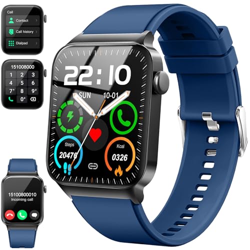 Smartwatch Damen Herren mit Bluetooth-Telefonfunktion, 1,85 Zoll Touchscreen Fitnessuhr, Herzfrequenz und Schlafmonitor, IP68 wasserdicht, SpO2, Schrittzähler sowie 100+ Trainingsmodi für Android iOS Smartwatch Damen Herren mit Bluetooth-Telefonfunktion, 1,85 Zoll Touchscreen Fitnessuhr, Herzfrequenz und Schlafmonitor, IP68 wasserdicht, SpO2, Schrittzähler sowie 100+ Trainingsmodi für Android iOS von Donerton