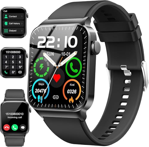 Smartwatch Herren Damen mit Telefonfunktion/Message Reminder, 1,85" Fitnessuhr, 112+ Sportmodi IP68 Wasserdicht Smart Watch, Sportuhr mit Puls-Schlaf-Monitor Schrittzähler, Uhr für Android iOS Smartwatch Herren Damen mit Telefonfunktion/Message Reminder, 1,85" Fitnessuhr, 112+ Sportmodi IP68 Wasserdicht Smart Watch, Sportuhr mit Puls-Schlaf-Monitor Schrittzähler, Uhr für Android iOS von Donerton
