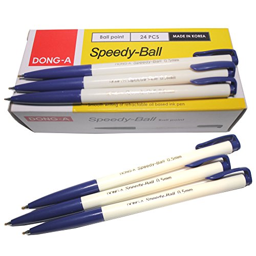 dong-a speedy-ball 0,5 mm Glatte Schreiben mit Tinte auf Öl Ball Point Pen Dutzend Box (24 Stück) – Blau von Dong-A