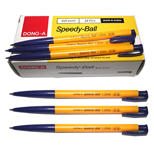 dong-a speedy-ball 1,0 mm Glatte Schreiben mit Tinte auf Öl Ball Point Pen Dutzend Box (24 Stück) – Blau von Dong-A