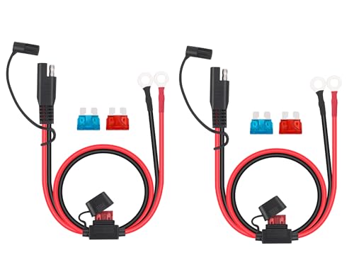 Dongge 2 Stück SAE Batterieanschluss SAE schneidet den Stecker schnell in die 12-V-Ringklemmensicherung die zum Laden von Motorrädern Traktoren Autos usw geeignet ist von Dongge