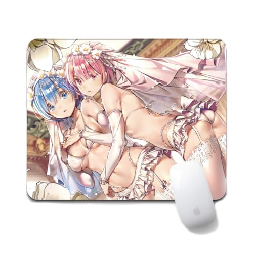 Dongsea Rem Ram Anime Mousepad – 20x24cm (7.8x9.4 Zoll) – Ultra-Glatte Oberfläche & Anti-Rutsch-Gummi für PC, Laptop & Gaming (Rem&Ram 3) von Dongsea