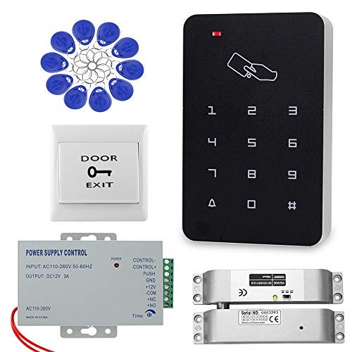 Dongyang RFID-Tastatur-Set für Zugangskontrollsystem, Türschloss mit elektrischem NC-Bolzen + Netzteil + 10 Schlüsselanhänger Komplett-Set Dongyang RFID-Tastatur-Set für Zugangskontrollsystem, Türschloss mit elektrischem NC-Bolzen + Netzteil + 10 Schlüsselanhänger Komplett-Set von Dongyang