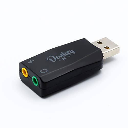 DONKEY PC - Soundkarte Externe, USB 5.1, Adapter USB USB soundkarte mikrofon auf 3,5 mm, pc soundkarte extern USB-Soundkarte für PC mit Mikrofoneingang. USB auf Kopfhörer Adapter ist leicht. von Donkey pc