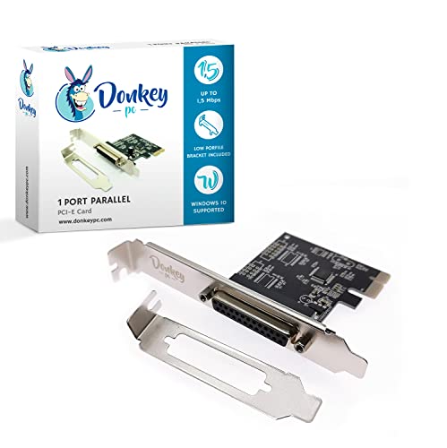 Donkey pc - 1 Parallel-Port auf PCI Express; Parallele interne Schnittstellenkarte und Adapter mit Übertragungsrate von bis zu 1,5 Mbit/s. Db25 Parallel-Port-Controller-Karte. von Donkey pc