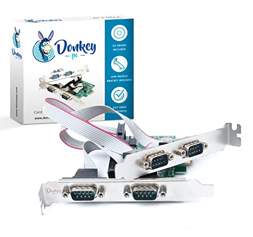 Donkey pc 4-Port PCIE zu RS232 Adapter Konverter PCI Express PCI-E zu RS232 Controller-Erweiterungskarte für Desktop-PC mit geringer Unterstützung von Donkey pc