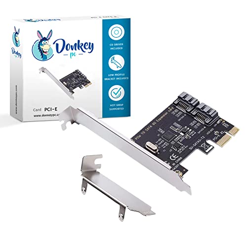 Donkey pc Adapter-Konverter SATA II und IDE über PCI Express Port, Erweiterungskarte mit 2 x SATA2 + 2 x ATA für Desktop-PC, unterstützt 2 x 3.0 Gbit/s auf SATA II. von Donkey pc