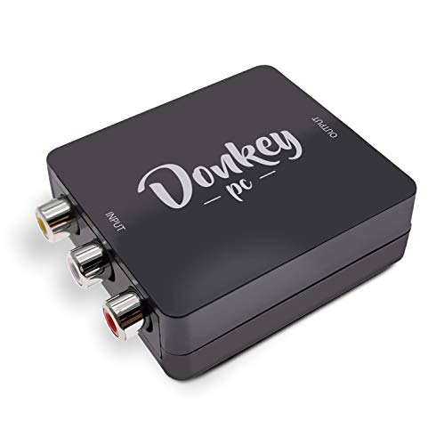 Donkey pc - RCA auf HDMI Adapter Konverter mit Signal-Umschalter 720/1080P USB-Ladekabel für PC Laptop Mini Xbox PS2 PS3 TV STB VHS VCR Kamera DVD. PAL, NTSC3.58, NTSC4.43, SECAM, PAL/M, PAL/N. von Donkey pc
