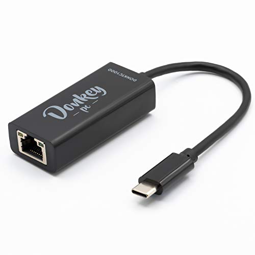 Donkey pc USB-C auf Ethernet Adapter, USB Typ C auf RJ45 Ethernet LAN Adapter, kompatibel mit Windows, MacBook Pro und Linux. von Donkey pc