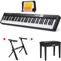 DONNER DEP-1 Digitalpiano, Klavier + Keyboardständer + Bank von Donner Music - DE