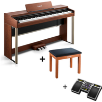 Donner DDP-200 PRO 88 Tasten Hammertastatur gewichtetes Digitalpiano Standard, Dunkelbraun / Klavier + Bank + Page Turner von Donner Music - DE