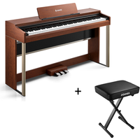 Donner DDP-200 PRO 88 Tasten Hammertastatur gewichtetes Digitalpiano Standard, Dunkelbraun / Klavier + X-Förmig Klavierhocker von Donner Music - DE