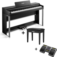 Donner DDP-200 PRO 88 Tasten Hammertastatur gewichtetes Digitalpiano Standard, Schwarz / Klavier + Bank + Page Turner von Donner Music - DE