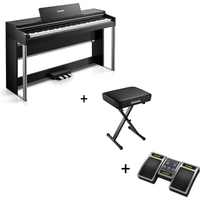Donner DDP-200 PRO 88 Tasten Hammertastatur gewichtetes Digitalpiano Standard, Schwarz / Klavier + X-Förmig Klavierhocker + Page Turner von Donner Music - DE