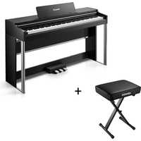 Donner DDP-200 PRO 88 Tasten Hammertastatur gewichtetes Digitalpiano Standard, Schwarz / Klavier + X-Förmig Klavierhocker von Donner Music - DE