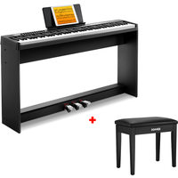 Donner DEP-08 Digitalpiano, abnehmbarer Ständer, kompaktes E-Piano für Anfänger, Klavier + Bank von Donner Music - DE