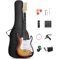 Donner DST-80 39 Zoll mattiertes ST-E-Gitarren-Kit mit Verstärker, Sunburst von Donner Music - DE