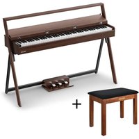 DONNER OURA™ R300 88-Tasten-Digitalpiano für zu Hause, Grau-Braun / Klavier + Bank von Donner Music - DE