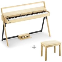 DONNER OURA™ R300 88-Tasten-Digitalpiano für zu Hause, Helle Holzfarbe / Klavier + Bank von Donner Music - DE