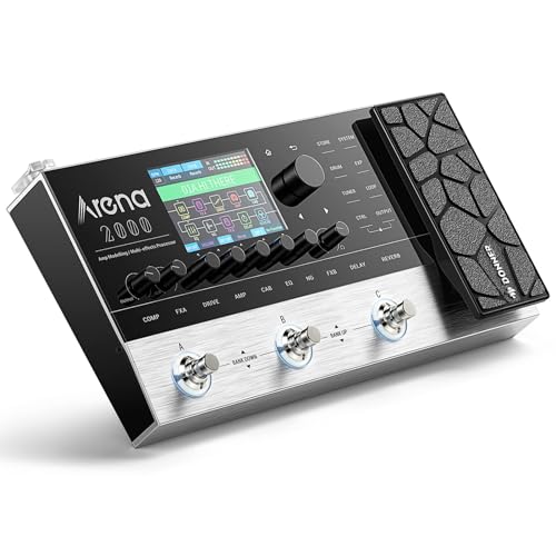 Donner Arena2000 Multieffektpedal, 278 Effekte, 100 IRs, Looper, Drum Machine, Amp Modeling Guitar Pedal, unterstützt XLR, MIDI IN von Donner