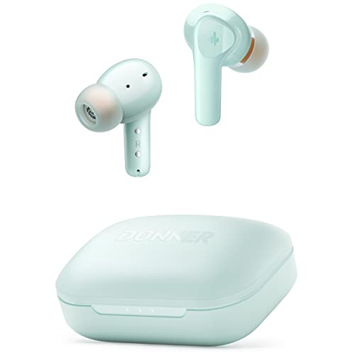 Donner Bluetooth Kopfhörer mit Geräuschunterdrückung, In Ear Kopfhörer kabellos mit 12mm Audiotreiber, intensiver Bass, Noise Cancelling Kopfhörer mit 4 Mikrofone, 32 Std Akku, Bluetooth 5.2, grün von Donner